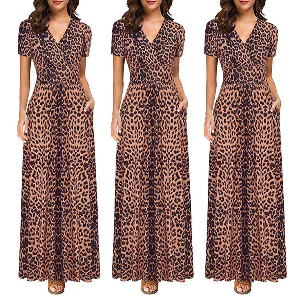 feitong summer dresses vestidos ropa mujer Women's Summer Fashion Short Sleeve V-Neck Leopard Print Long Slim maxi Dress #806
feitong summer dresses vestidos ropa mujer Women's Summer Fashion Short Sleeve V-Neck Leopard Print Long Slim maxi Dress #806