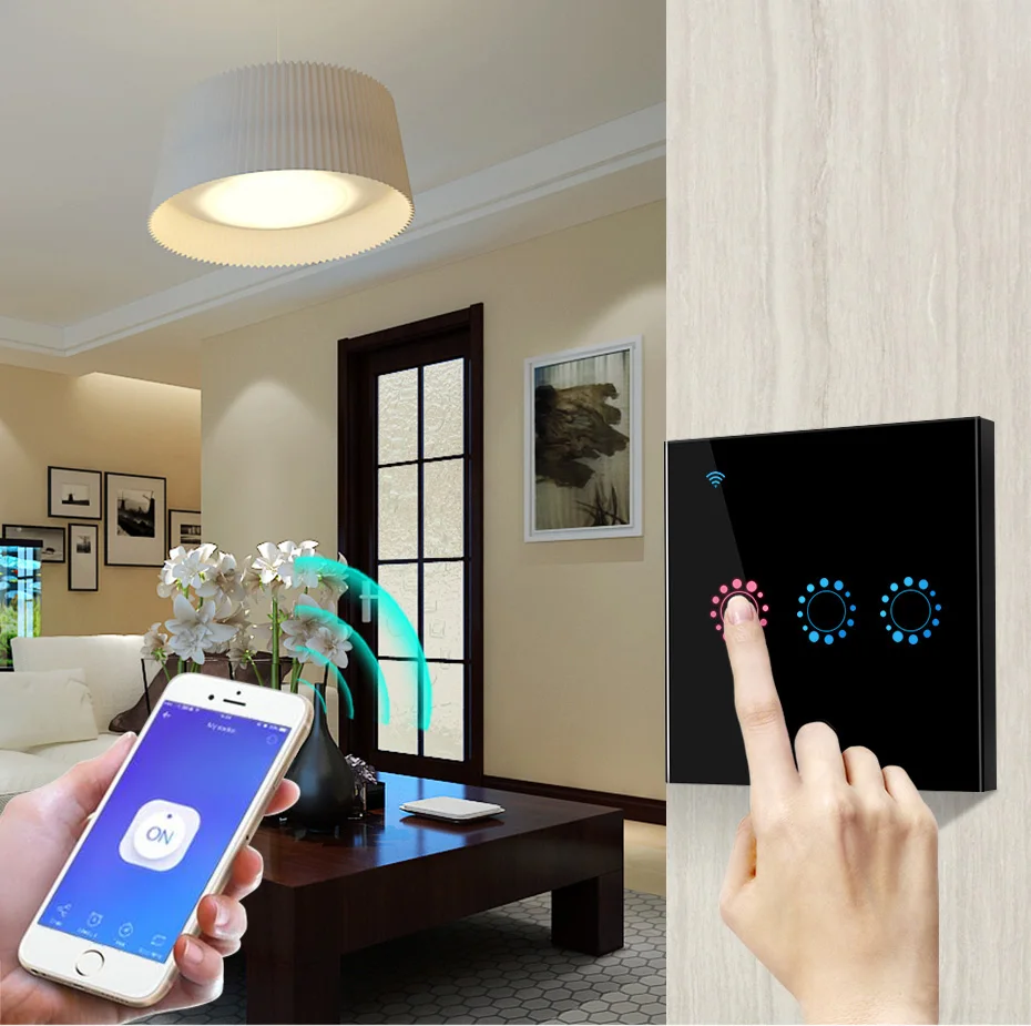 Touch Switch EU Wifi Smart Touch Switch 1/2/3 Gang Wireless Remote Light Switch ewelink App Control Work with Alexa Google Home
Touch Switch EU Wifi Smart Touch Switch 1/2/3 Gang Wireless Remote Light Switch ewelink App Control Work with Alexa Google Home
