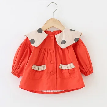 New children's clothing wholesale 2020 solid color polka dot collar pocket trench coat girls tops autumn children's jacket
New children's clothing wholesale 2020 solid color polka dot collar pocket trench coat girls tops autumn children's jacket