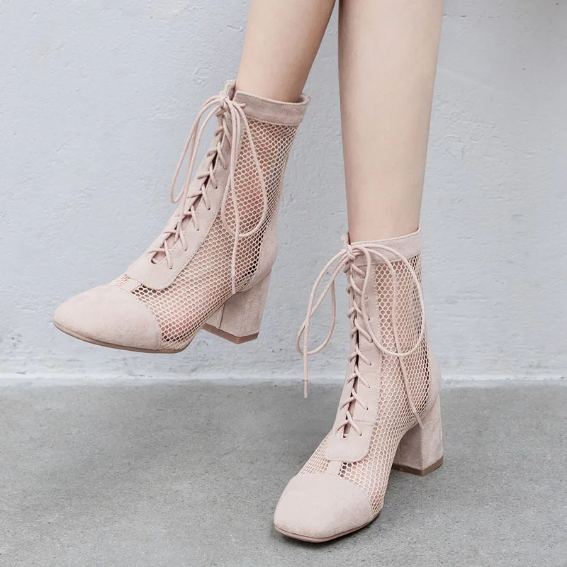 Sexy Cross-Tied Fashion Ankle Boots Suede Comfortable Pointed Toe High Heels Solid Color Classics Net Yarn Women Shoes Botas
Sexy Cross-Tied Fashion Ankle Boots Suede Comfortable Pointed Toe High Heels Solid Color Classics Net Yarn Women Shoes Botas