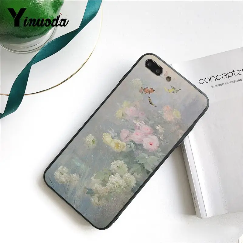 Yinuoda Flower Painting Aesthetic Wallpaper Protector Phone Case For Iphone 6s 7 7plus 8 8plus X Xs Max 5 5s Xr 11 Pro Max Aliexpress
