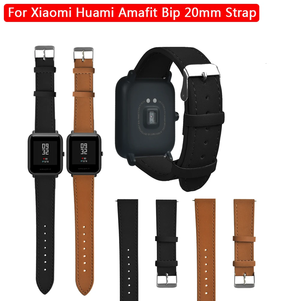 Винтажный Матовый кожаный ремешок для Xiaomi Huami Amazfit Bip Lite Молодежный браслет