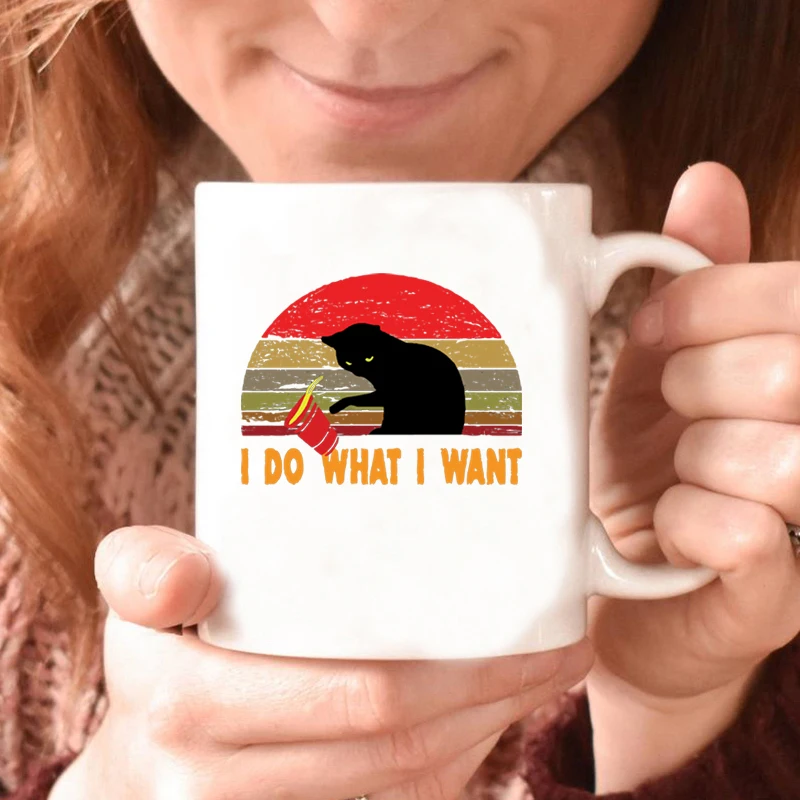 

Я делаю то, что хочу, кружка с черной кошкой, забавная кофейная кружка с кошкой, чайная чашка для влюбленных, Экологически чистая керамическая кружка, кружки с кошкой