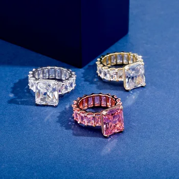 Hip Hop Claw Set AAA+ Cubic Zirconia Square Rings Women Men 1 Row CZ Tennis Chain Bling Iced Out Gold Ring Men Rapper Jewelry
Hip Hop Claw Set AAA+ Cubic Zirconia Square Rings Women Men 1 Row CZ Tennis Chain Bling Iced Out Gold Ring Men Rapper Jewelry