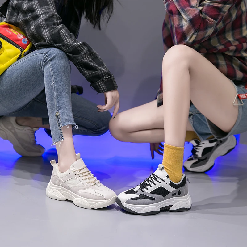 Women Sneakers Fashion Breathable Women Casual Shoes Mesh Lace-Up Comfortable Black White Platform Chunky Sneakers Basket Femme
Women Sneakers Fashion Breathable Women Casual Shoes Mesh Lace-Up Comfortable Black White Platform Chunky Sneakers Basket Femme