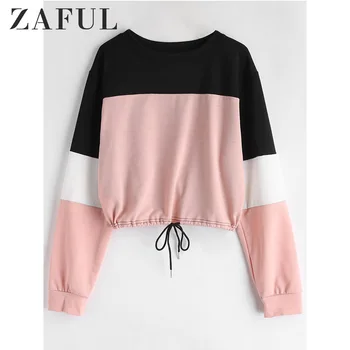ZAFUL Harajuku Women Hoodies Long Sleeve Loose Crop Top Sweatshirt Female Casual Patchwork Color O Neck Elastic Waist Pullover
ZAFUL Harajuku Women Hoodies Long Sleeve Loose Crop Top Sweatshirt Female Casual Patchwork Color O Neck Elastic Waist Pullover