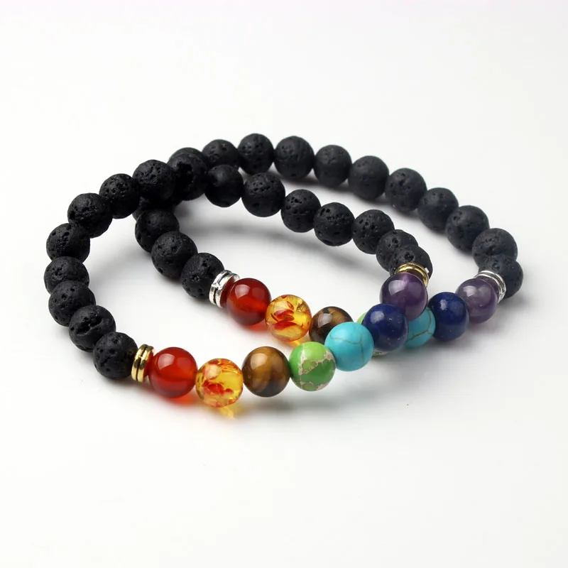 LanLi 8mm Lava Rock Seven chakras gem strings gold Spacer bracelet Suitable for both men and women to give or use by themselves
LanLi 8mm Lava Rock Seven chakras gem strings gold Spacer bracelet Suitable for both men and women to give or use by themselves