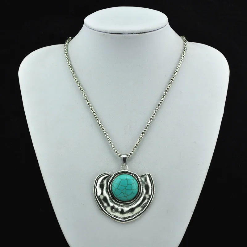 

SC258-1--------Stone Necklace Pendant Jewlery Women Girl,Vintage,Antique Silver ,Tibet Alloy, wholesaler