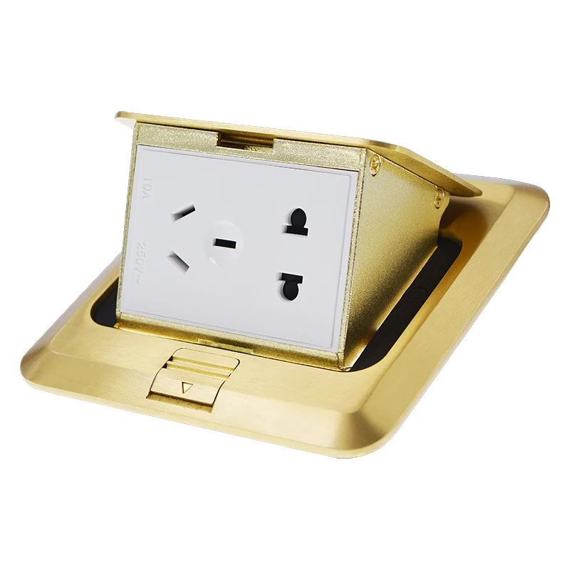 Solid Copper Gold Panel Pop-Up Floor Socket 10A With USB Charging Port, Customizable Power Socket Module Combination
Solid Copper Gold Panel Pop-Up Floor Socket 10A With USB Charging Port, Customizable Power Socket Module Combination