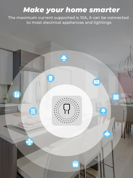 10A Mini Smart Wifi Switch Supports 2 Way Voice/Control Smart Home Universal Switch Works with Alexa Google Home Smart Life App
10A Mini Smart Wifi Switch Supports 2 Way Voice/Control Smart Home Universal Switch Works with Alexa Google Home Smart Life App