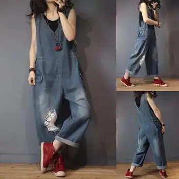 Lady New Loose Distressed Denim Jumpsuit Women Summer 2020 Personality Rompers Womens Ripped Casual Jumpsuit 
Lady New Loose Distressed Denim Jumpsuit Women Summer 2020 Personality Rompers Womens Ripped Casual Jumpsuit