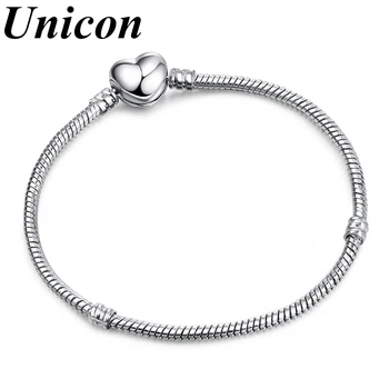 Unicon 2020 High Quality Heart Shaped Silver Color Snake Chain Charm Bracelet Fit Original Pan Bracelet Jewelry Gift For Women 
Unicon 2020 High Quality Heart Shaped Silver Color Snake Chain Charm Bracelet Fit Original Pan Bracelet Jewelry Gift For Women
