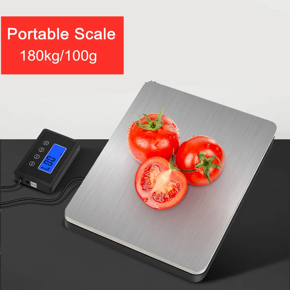 

180kg 100g Luggage Scale Balance Platform Weighing Shipping Postal Scale Parcel Office Bench Kitchen Scales Home Tools