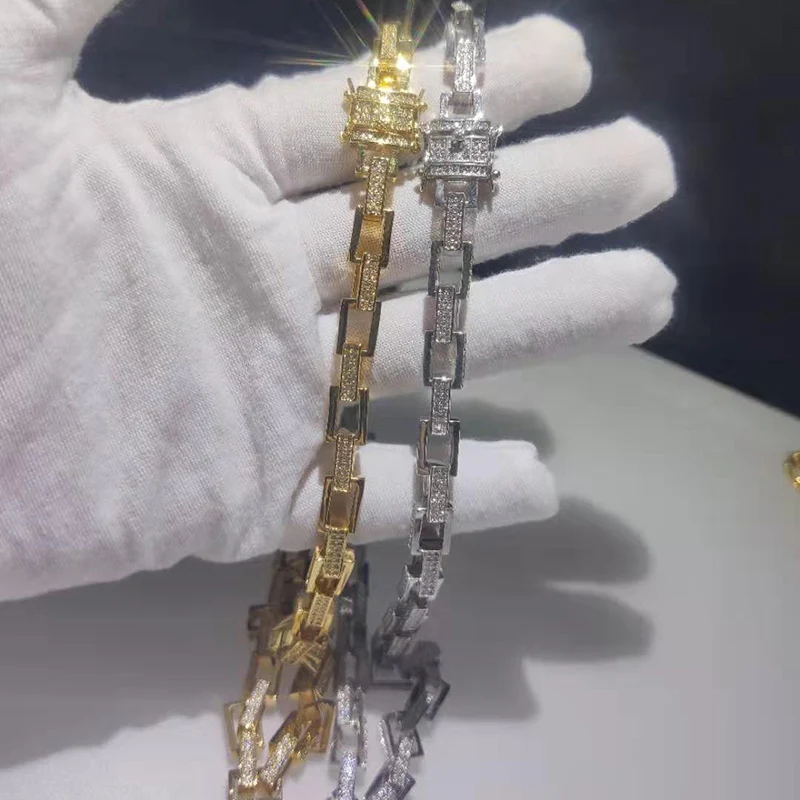 Hip Hop AAA Cubic Zirconia Iced Out Gold Silver Chokers Necklace Men Women Bling Hollow Sqaure CZ Link Chain Rapper Jewelry
Hip Hop AAA Cubic Zirconia Iced Out Gold Silver Chokers Necklace Men Women Bling Hollow Sqaure CZ Link Chain Rapper Jewelry