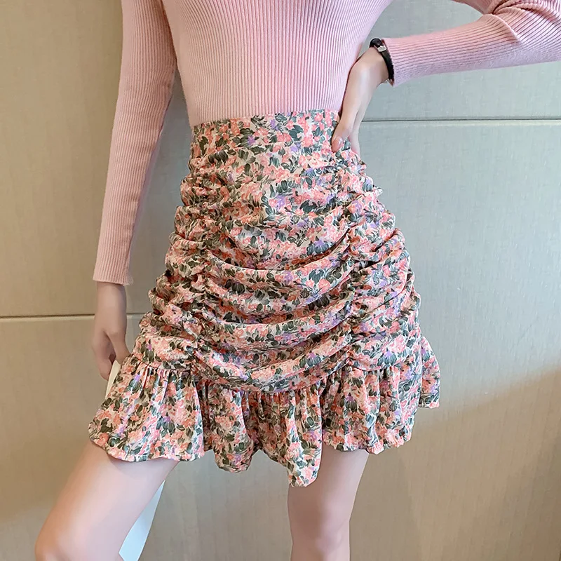 Women's Ruffled Pleated Printed Mini Skirts, Vintage High Waist, Back Zipper, Female Skirts, Chic Fashion
Women's Ruffled Pleated Printed Mini Skirts, Vintage High Waist, Back Zipper, Female Skirts, Chic Fashion