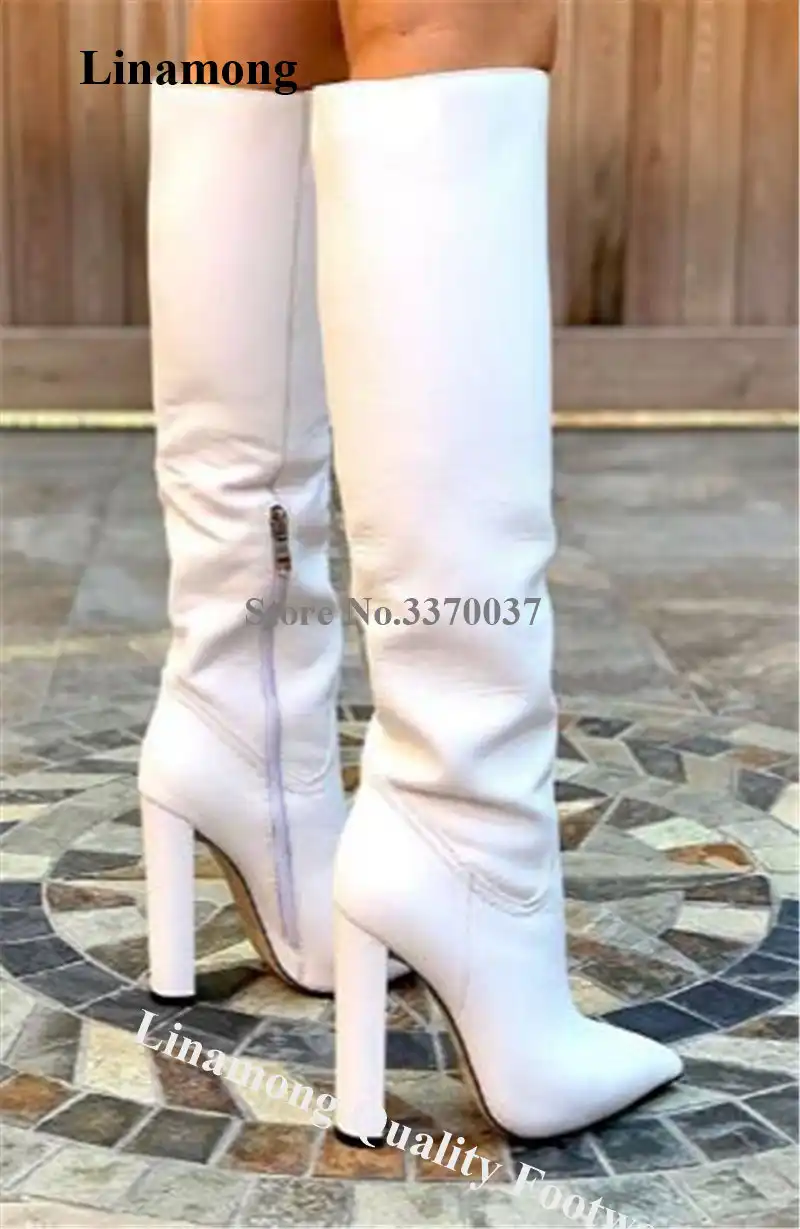 white leather high heel shoes