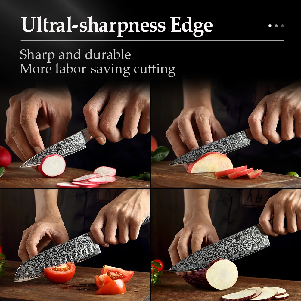 Набор кухонных ножей XINZUO VG10 Универсальный японский шеф повар сантоку из