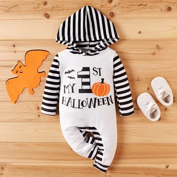 PatPat 2020 New Spring and Autumn Baby Halloween Pumpkin Striped Hooded Jumpsuit for Baby Boy
PatPat 2020 New Spring and Autumn Baby Halloween Pumpkin Striped Hooded Jumpsuit for Baby Boy