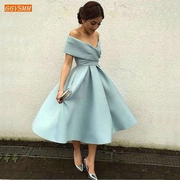 modern Sky Blue Off Shoulder Prom Dresses Pleat Satin Tea Length A Line Prom Gowns Sleeveless Girls Homecoming Dress Custom Made
modern Sky Blue Off Shoulder Prom Dresses Pleat Satin Tea Length A Line Prom Gowns Sleeveless Girls Homecoming Dress Custom Made