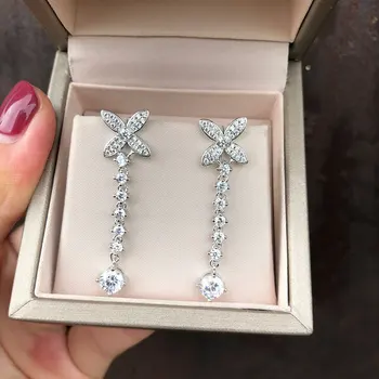 Korean Personality Simple Female S925 Silver Needle Flower Earrings Micro-inlaid Zircon Drop Dangle Earrings Jewelry Brincos
Korean Personality Simple Female S925 Silver Needle Flower Earrings Micro-inlaid Zircon Drop Dangle Earrings Jewelry Brincos