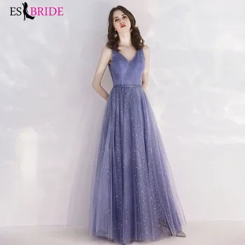 Simple Style Gray-Blue Evening Dresses ES3235 V Neck Spaghetti Straps Ruched Sparkle Evening Gowns Robe De Soiree
Simple Style Gray-Blue Evening Dresses ES3235 V Neck Spaghetti Straps Ruched Sparkle Evening Gowns Robe De Soiree