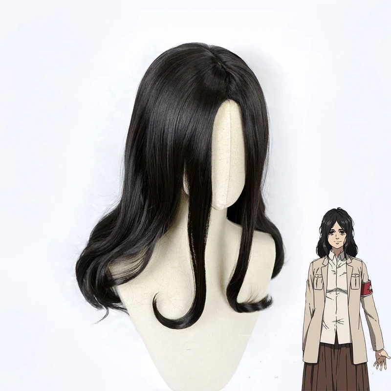 

The Final Season Pieck Finger Black Wig Cosplay Costume Attack On Titan Heat Resistant Synthetic Hair Women Carnival Party Wigs