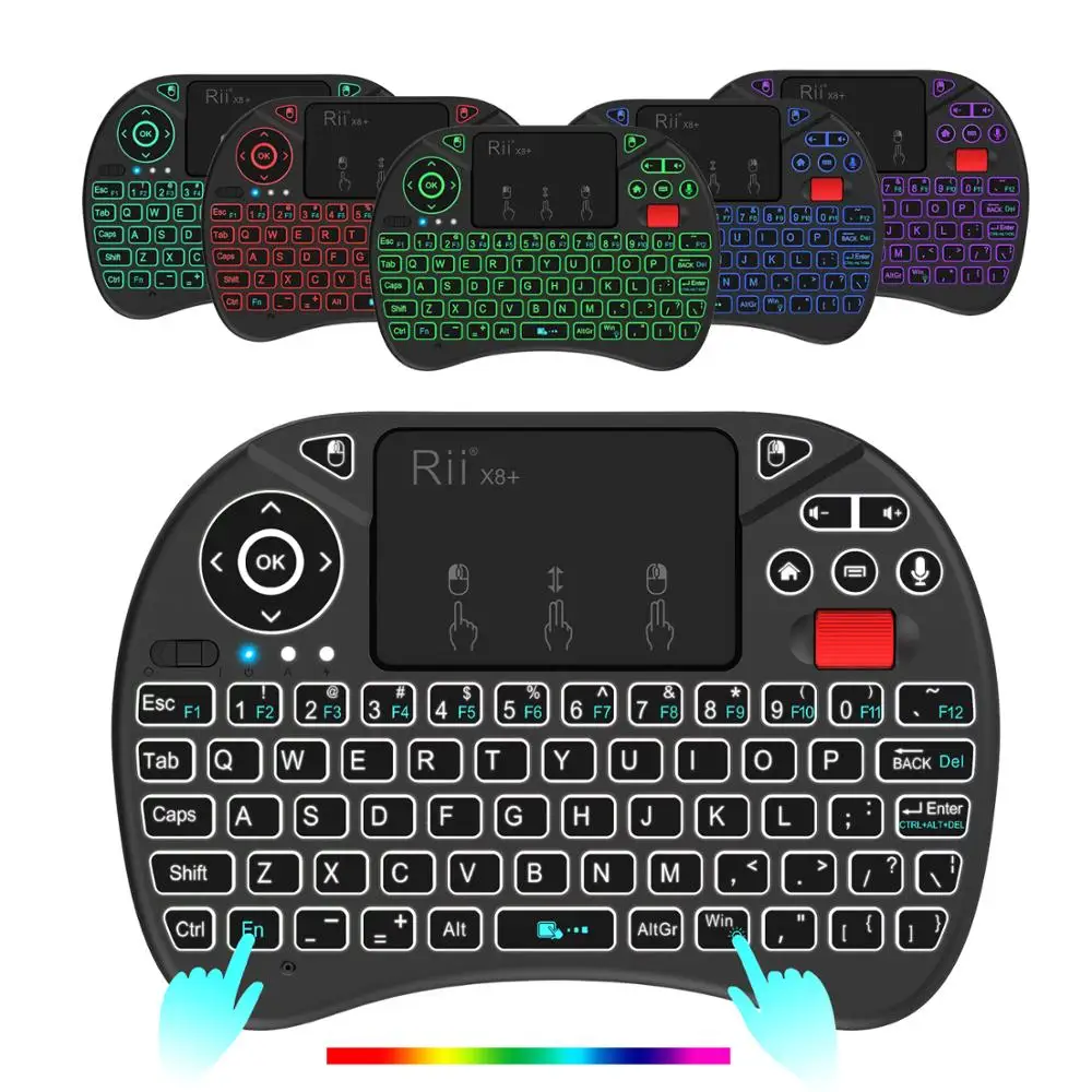 Rii X8 plus 2.4GHz Wireless Russian English Voice remote control Keyboard with Touchpad changeable Backlit for Android TV box | Компьютеры