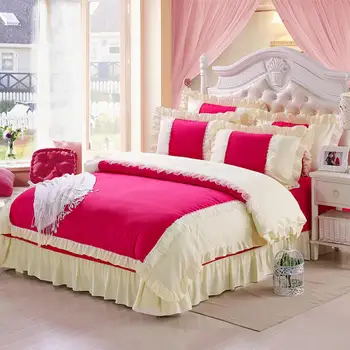 4Pcs/Set Romantic Korean Princess Duvet Cover+Flat Sheet+Pillowcase Queen Full King bed
4Pcs/Set Romantic Korean Princess Duvet Cover+Flat Sheet+Pillowcase Queen Full King bed