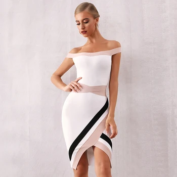 Hot Sle 2019 Dress Sexy Celebrity Backless Slash Neach Women Short Patchwork Bandage Night Club Body con Party Dresses Wholesale
Hot Sle 2019 Dress Sexy Celebrity Backless Slash Neach Women Short Patchwork Bandage Night Club Body con Party Dresses Wholesale