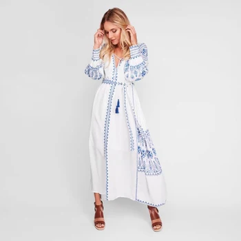 HAMALIEL Luxury Women Holiday Maxi Dress New 2020 Runway Spring Summer White Cotton Embroidery Floral Tassel Beach Long Dress
HAMALIEL Luxury Women Holiday Maxi Dress New 2020 Runway Spring Summer White Cotton Embroidery Floral Tassel Beach Long Dress