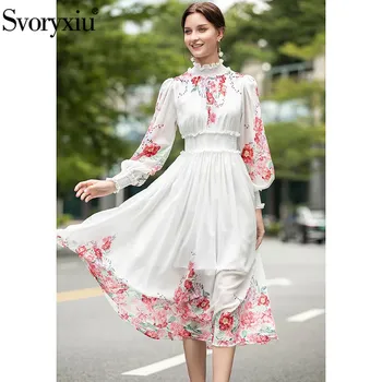 Svoryxiu Elegant Flower Print Bohemian Dress Women's Fashion Stand Collar Elastic Waist Lantern Sleeve Autumn Runway Dresses
Svoryxiu Elegant Flower Print Bohemian Dress Women's Fashion Stand Collar Elastic Waist Lantern Sleeve Autumn Runway Dresses