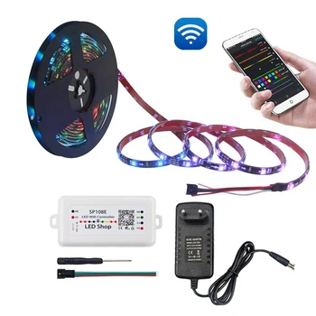 12V WS2811 Addressable Led Strip Dream Color SP108E WIFI APP Controller Smart Home 5050 RGB Led Pixel Strip Power Adapter 5M Kit
12V WS2811 Addressable Led Strip Dream Color SP108E WIFI APP Controller Smart Home 5050 RGB Led Pixel Strip Power Adapter 5M Kit