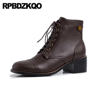brown fall genuine leather square toe high heel chunky booties women front lace up casual ankle boots autumn shoes fur short mid
brown fall genuine leather square toe high heel chunky booties women front lace up casual ankle boots autumn shoes fur short mid