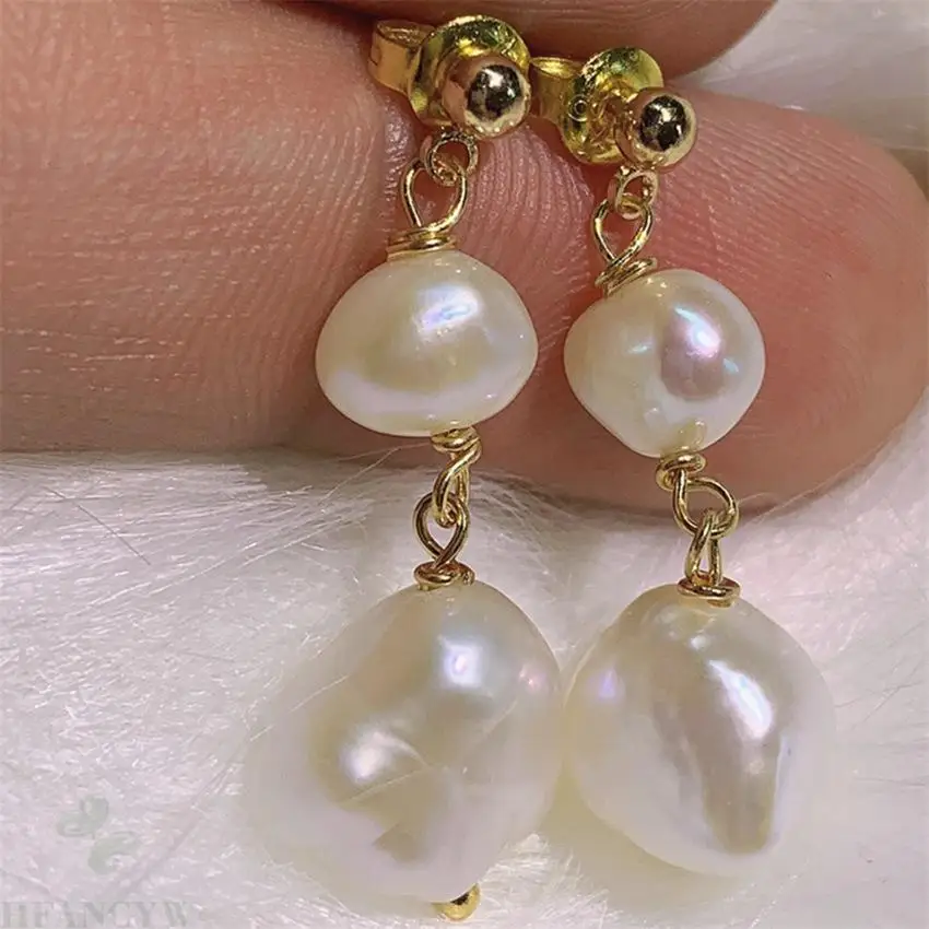 11-12mm White Baroque Pearl Earring 18k Gold mala Ear Drop Dangle Classic Accessories Real Irregular Fashion Natural Party
11-12mm White Baroque Pearl Earring 18k Gold mala Ear Drop Dangle Classic Accessories Real Irregular Fashion Natural Party