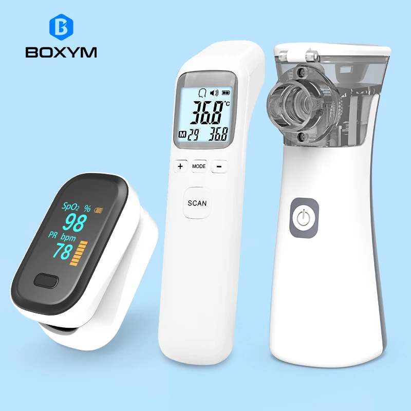BOXYM Fingertip Pulse Oximeter & Handheld Asthma Inhaler Nebulizer & Infrared Thermometer Family Health Care Travel Packages
BOXYM Fingertip Pulse Oximeter & Handheld Asthma Inhaler Nebulizer & Infrared Thermometer Family Health Care Travel Packages