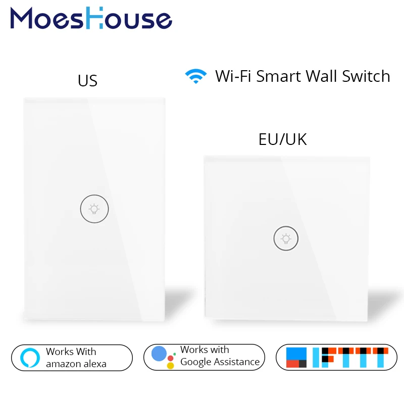 Wifi Smart Switch US EU 2/3 Way Multi-control Association APP Remote Control Works with Amazon Alexa Google Home for Smart Life
Wifi Smart Switch US EU 2/3 Way Multi-control Association APP Remote Control Works with Amazon Alexa Google Home for Smart Life