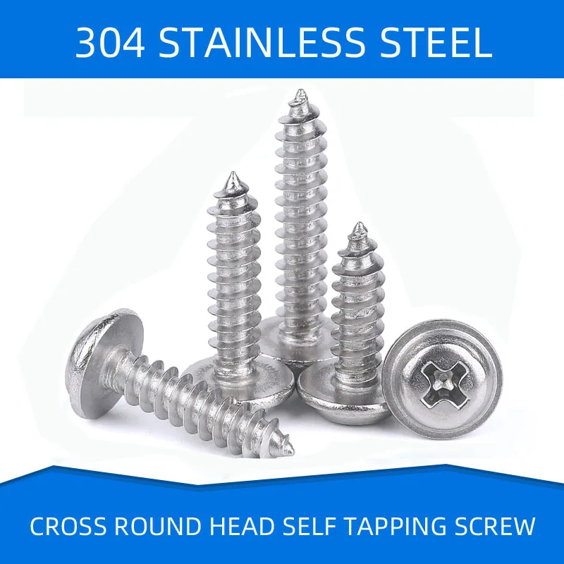 304 Stainless Steel Self-Tapping Phillips C Pan Head Screws Cross large round Head Screw Wood Nail M2 M2.3 M2.6 M3 M4M5
304 Stainless Steel Self-Tapping Phillips C Pan Head Screws Cross large round Head Screw Wood Nail M2 M2.3 M2.6 M3 M4M5
