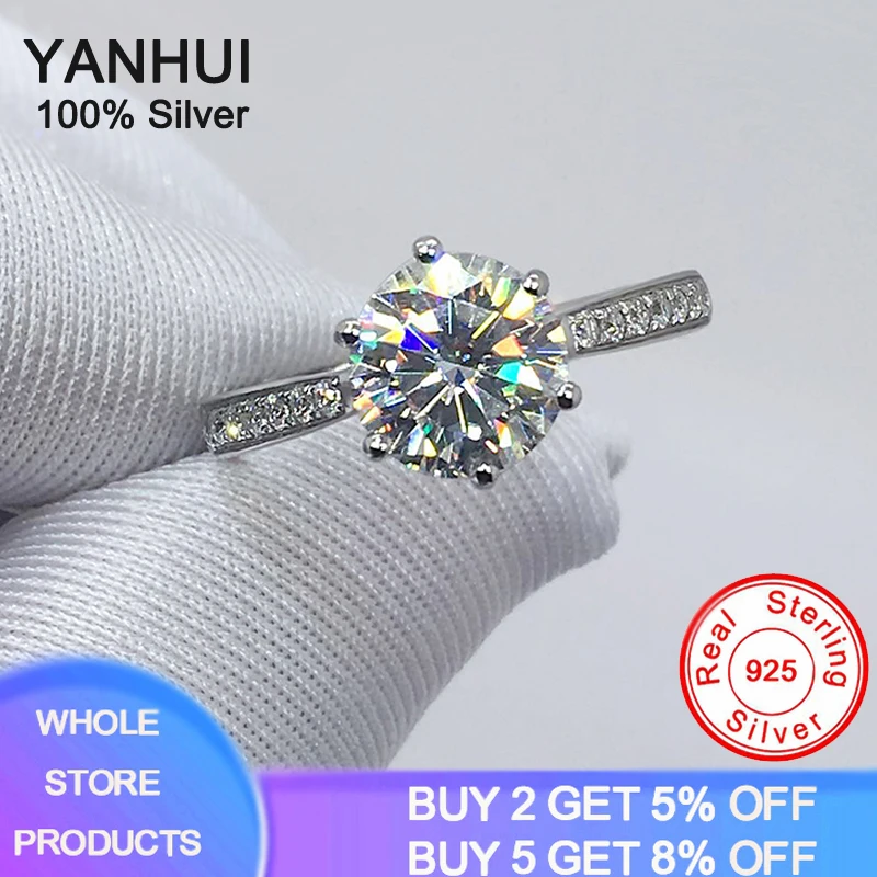 Have Certificate Fine Jewelry 2.0ct 8mm Zirconia Diamond Ring Silver Test Passed Solid 925 Silver Wedding Rings For Women CER427
Have Certificate Fine Jewelry 2.0ct 8mm Zirconia Diamond Ring Silver Test Passed Solid 925 Silver Wedding Rings For Women CER427