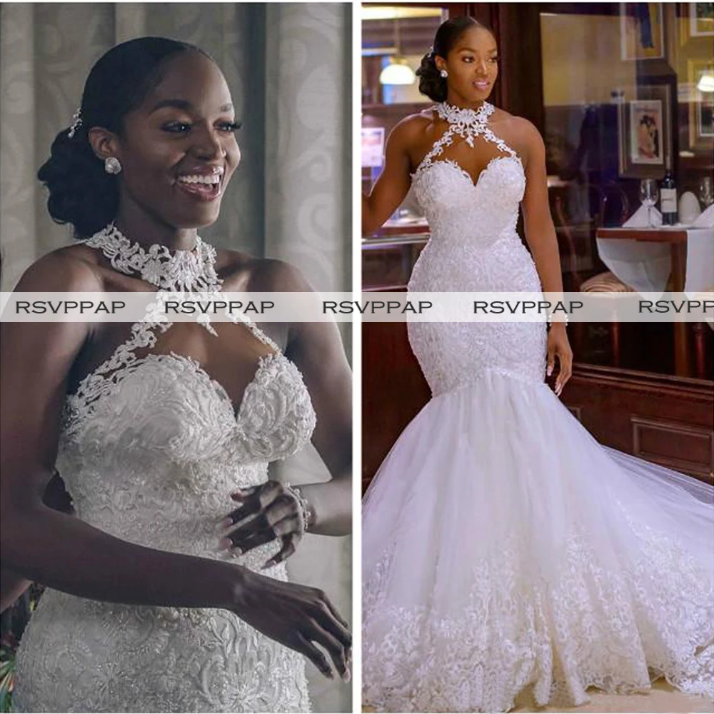 Африканская темнокожая девушка свадебные платья 2021 роскошные белые кружевные с