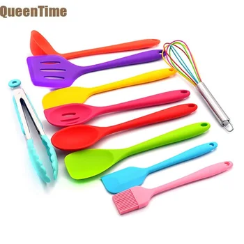 QueenTime 10Pcs Colorful Cooking Tools Set Turner Spatula Pasta Scoop Ladle Spoon Scraper Egg Whisk Tongs Brush Kitchen Utensils
QueenTime 10Pcs Colorful Cooking Tools Set Turner Spatula Pasta Scoop Ladle Spoon Scraper Egg Whisk Tongs Brush Kitchen Utensils
