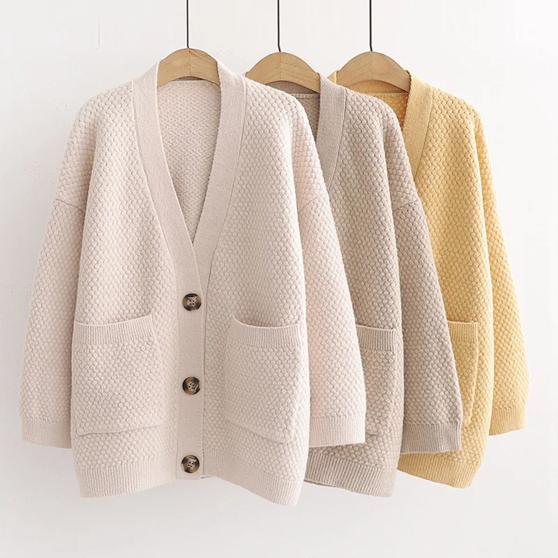 Casual Long Knitted Cardigan Women Autumn Winter Yellow Full Sleeve Solid Color Loose Female Button Knitwear Sweaters
Casual Long Knitted Cardigan Women Autumn Winter Yellow Full Sleeve Solid Color Loose Female Button Knitwear Sweaters