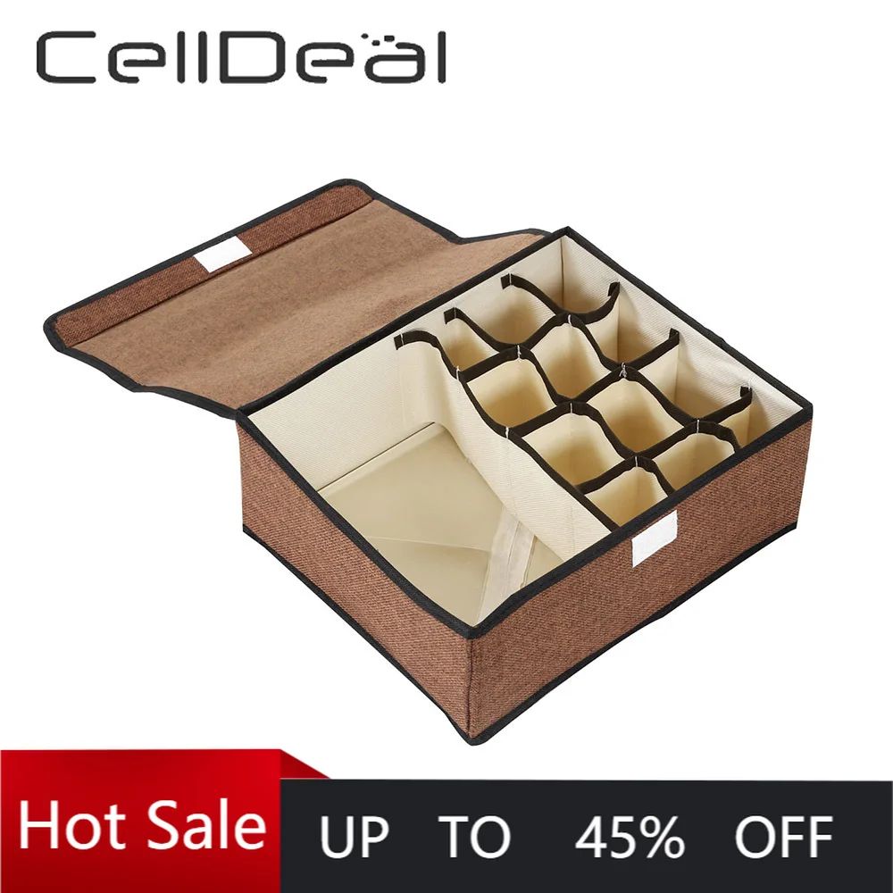Underwear Storage Box With Cover Cotton Hemp Washable Multigrid Foldable Durable Bra Socks Finishing Basket Residence Family
Underwear Storage Box With Cover Cotton Hemp Washable Multigrid Foldable Durable Bra Socks Finishing Basket Residence Family