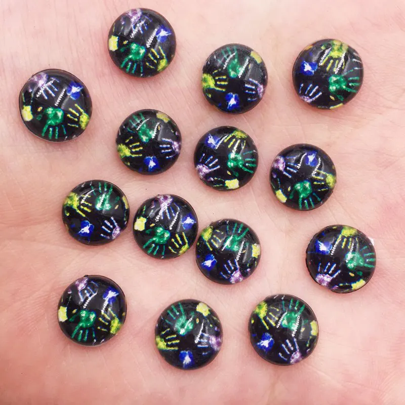 New 80pcs Resin 10mm Round Colorful Funny Palm Print Flat Back Rhinestone Applique DIY Halloween Scrapbook Christmas Button F729
New 80pcs Resin 10mm Round Colorful Funny Palm Print Flat Back Rhinestone Applique DIY Halloween Scrapbook Christmas Button F729