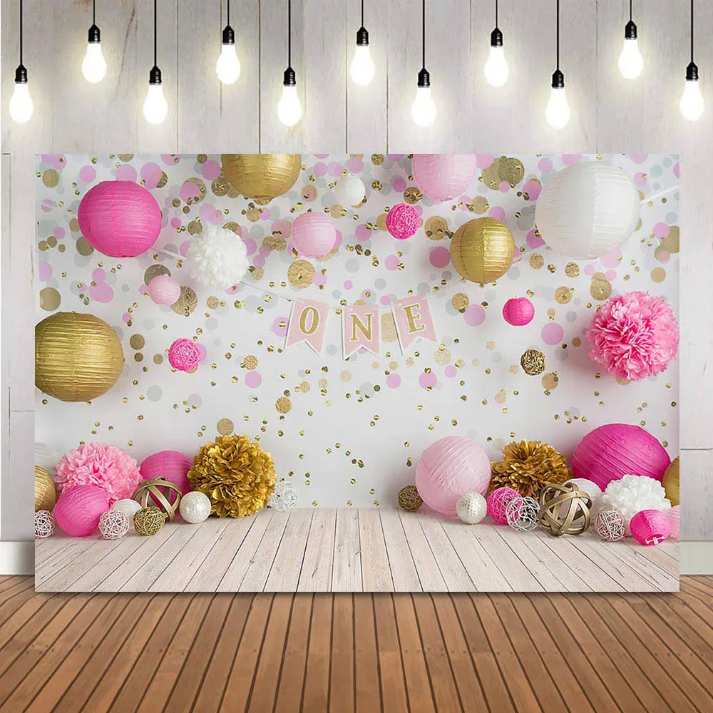 1st Birthday Lantern Theme Cake Smash Portrait Backdrop for Newborn Children Photographic Studio First Party Banner | Электроника