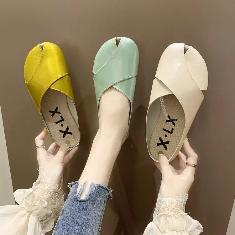 2019 Spring Summer New Style Cross Black And White with Pattern Flat Top Shoes Fish Mouth Retro Shoes Women's Versatile Rome San
2019 Spring Summer New Style Cross Black And White with Pattern Flat Top Shoes Fish Mouth Retro Shoes Women's Versatile Rome San