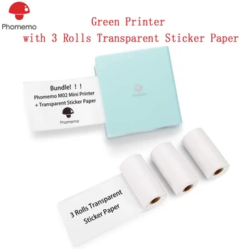 Phomemo M02 Print Fast Photo Printer with 3 Rolls Transparent Sticker Paper Compatible with iOS + Android for Study Notes, Work 
Phomemo M02 Print Fast Photo Printer with 3 Rolls Transparent Sticker Paper Compatible with iOS + Android for Study Notes, Work