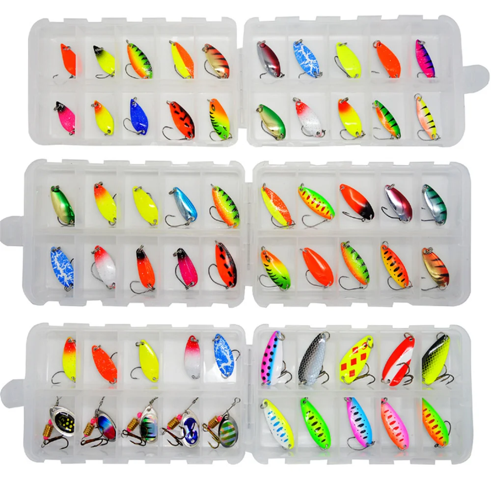 20Pcs/Set Mixed Colors Fishing Lures Spoon Bait Set Metal Lure Kit Sequins Fishing Lures With Box Treble Hooks Fishing Tackle
20Pcs/Set Mixed Colors Fishing Lures Spoon Bait Set Metal Lure Kit Sequins Fishing Lures With Box Treble Hooks Fishing Tackle