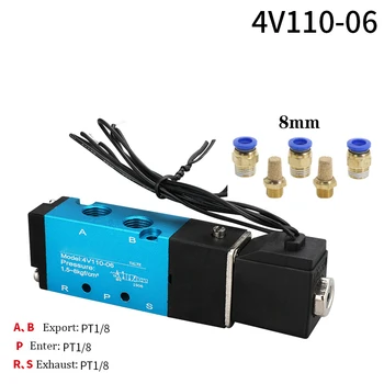 Solenoid Valve 5 Way Port 2 Position Gas Pneumatic Electric Magnetic Valve 12V 24V 220V Coil Volt 4mm 6mm 8mm Hose 4V110-06
Solenoid Valve 5 Way Port 2 Position Gas Pneumatic Electric Magnetic Valve 12V 24V 220V Coil Volt 4mm 6mm 8mm Hose 4V110-06