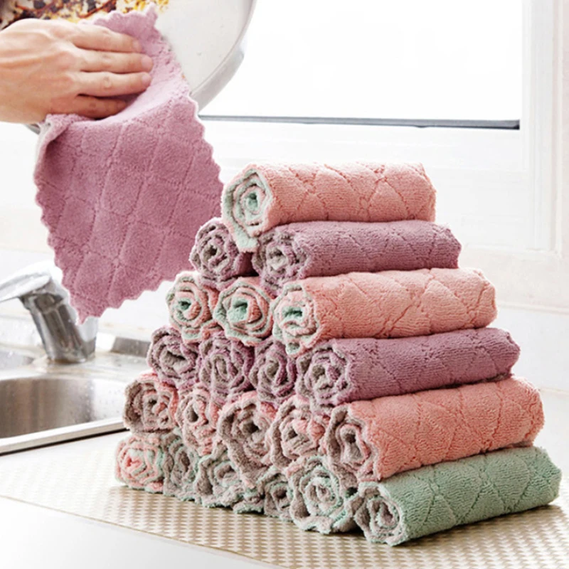 Kitchen Cloth Dish Towels Premium Dishcloths Super Absorbent Dishtowels Nonstick Oil Washable Fast Drying Household Scouring Pad
Kitchen Cloth Dish Towels Premium Dishcloths Super Absorbent Dishtowels Nonstick Oil Washable Fast Drying Household Scouring Pad