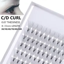 

3D/5D/6D/7D/8D/10D Premade Volume Fans Mink Individual Eyelashes Extension Quickly Graft Lashes Extension C D Curl 8~15mm Length